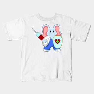 Elephant at Vaccination with Syringe Kids T-Shirt